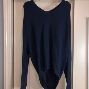 blue pullover knit sweater
